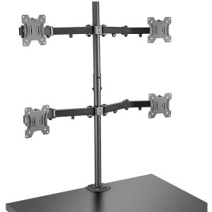 Lindy 40659 Quad Monitor Tischhalterung, schwarz, für 4 Bildschirme, bis zu 28 Zoll - Monitorstative und -ständer