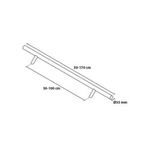 Türgriff 45° – Solar-Edelstahl (H1700 mm CS1000 mm T35 mm), Paar