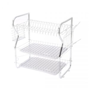 Rosberg R53000O 3 szintes edénytartó, króm, pohártartóval és tányértartóval - Edényszárító