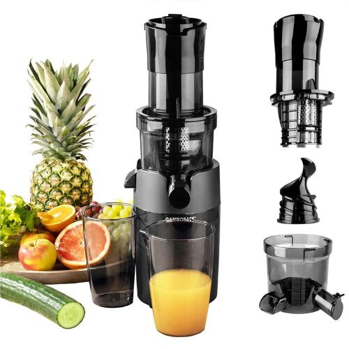 Gastroback Slow Juicer Vita Fresh, fekete, hideg préselésű facsaró, gyümölcs- és zöldségfacsaró, lépohár és pépgyűjtővel
