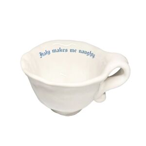 Kézzel készített bögre Incartato Ceramics, The Issues Collection, 130 ml, Olaszország, 100% mázas kerámia, fotokerámia nyomat, mosógépben mosható, fehér/kék