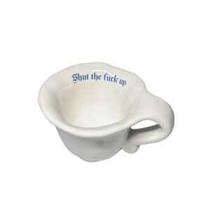 Shut up, cană Incartato Ceramics, albă, 80 ml - Cani