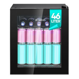 Minibar typu witryna, Bomann, KSG7291N, 46 litrów, czarny