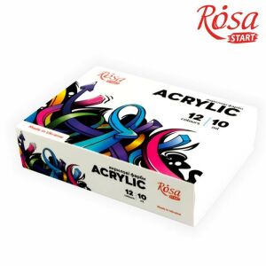 Akrilfesték készlet iskolásoknak, 12 x 10 ml - Rósa Start Graffiti 118597298 - Rósa