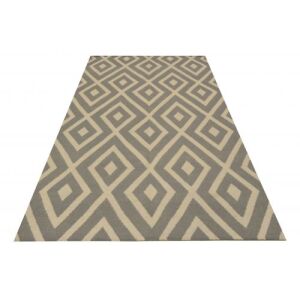 Bakero Kelim JP 11004 világosszürke és fehér szőnyeg, 150x240 cm, geometrikus mintával - Bakero