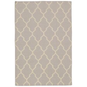 Bakero Kelim JP 11041 silberweißer Teppich mit marokkanischem Muster, 120x180 cm - Innenarchitektur