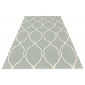 Bakero Kelim 90x150 cm Teppich in Hellgrün und Weiß im marokkanischen Stil - Innenarchitektur