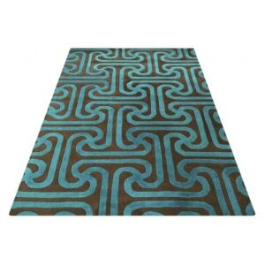 Ukośny widok dywanu Bakero Twist brązowo-zielonego (153x244 cm) - Projektowanie wnętrz