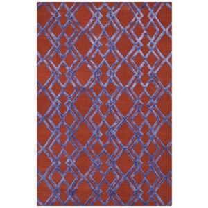 Bakero Net soft rozsda szőnyeg kék geometriai mintával, 153x244 cm - Bakero