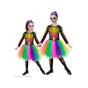 Csontváz ruha szivárvány színekben lány jelmez 128-as méretben 118604787 - Widmann