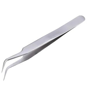 PROMERCO® ívelt csipesz, sokoldalú kialakítás manikűrhöz és szempillához, éles hegy, prémium anyag, rozsdamentes acél, erős, tartós, biztonságos fogás hajtörés nélkül, ezüst 118606276 - Szempilla csipesz