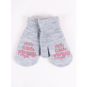 Yo!club téli kesztyű 12 cm - szürke/&amp;#34;Little Princess&amp;#34; 118617407 - Yoclub