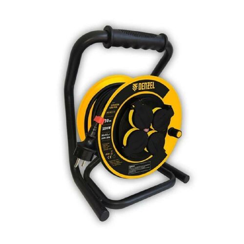 DENZEL 30m 3200W 16A IP44 hosszabbító kábeldob 4 aljzat 146271619