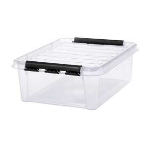 SMARTSTORE Classic 24 21 liter átlátszó tárolódoboz fekete fogantyúkkal - SMARTSTORE