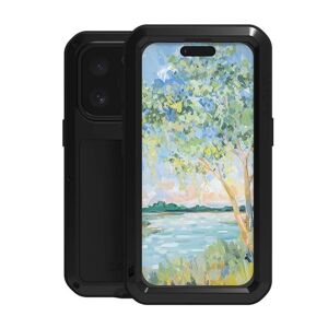 LOVE MEI Fekete iPhone 16 Pro Védőtok: Erős, Ütésálló, Porálló képernyővédővel - Műszaki cikk & Elektronika