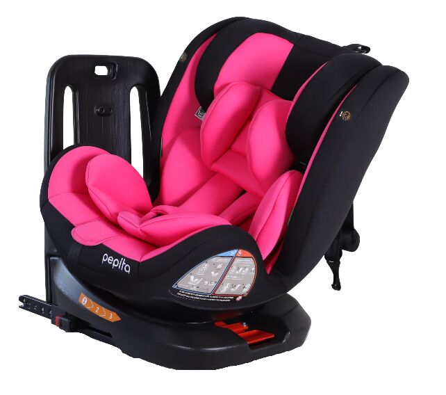 Pepita Carina I-Size ISOFIX 360°-ban forgatható biztonsági Gyerekülés 0-36kg 40-150cm #rózsaszín-fekete