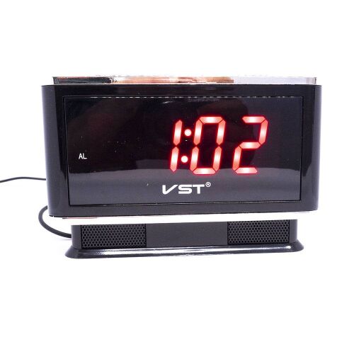 Digitális ébresztőóra piros számokkal (VST-721) 118655643