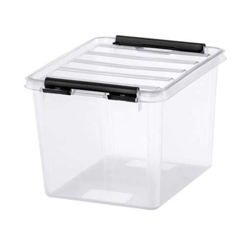 Kunststoff-Aufbewahrungsbox, 3 Liter, mit schwarzen Griffen, SMARTSTORE "Classic 3", transparent 40684475