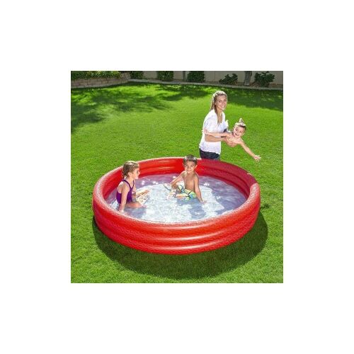 Bestway felfújható háromgyűrűs gyermekmedence, piros - 102x102x25 cm