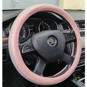 Kormányvédő rózsaszín 38cm strasszkristályokkal 203-10