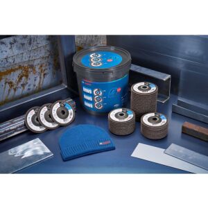 BOSCH Lamellás csiszoló vödrös kiszerelés + téli sapka X551 (40 db)