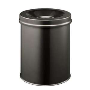 Durable Safe schwarzer feuerfester Metall Mülleimer - Büromöbel