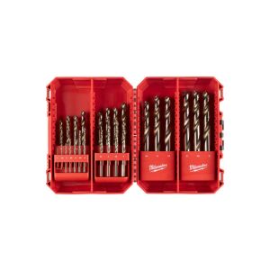 Milwaukee Set de burghie cu cobalt, 25 de piese, în cutie roșie, deschisă - Accesorii pentru unelte