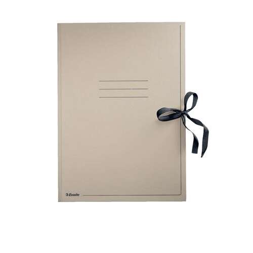 Esselte A2 drawing folder, natural cardboard, with black ribbon closure