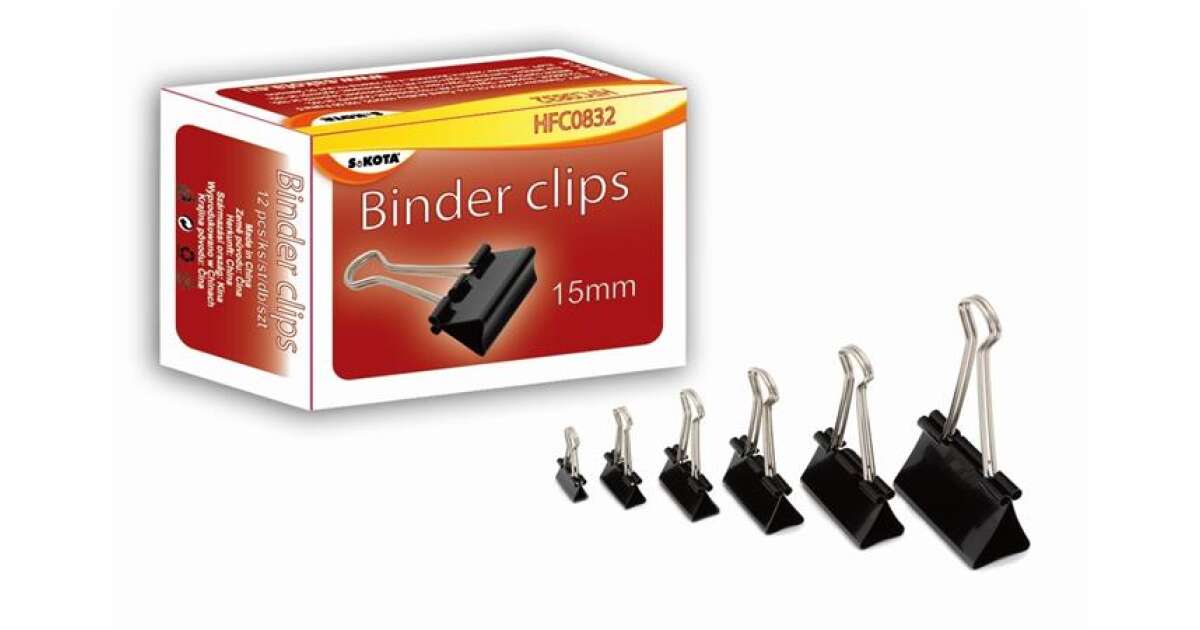 Binder Clips - 15mm (12 Clips)