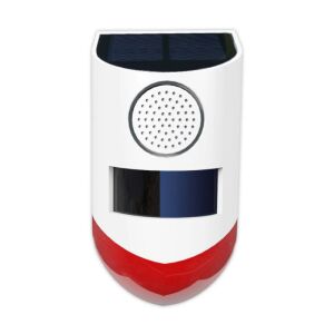 Vezetéknélküli napelemes fali riasztó, infravörös mozgásérzékelővel