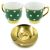 Kávés csésze szett, zöld-arany 118720625