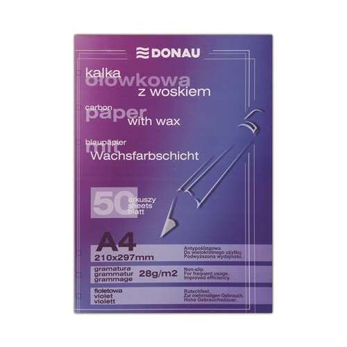 Hârtie de copiere DONAU cu ceară, A4, 50 coli, violet