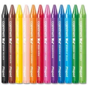 Set de 12 creioane cerate Maped Color`Peps Wax, culori asortate - Creioane cerate