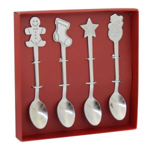 Karácsonyi kiskanál készlet, ezüstszínű