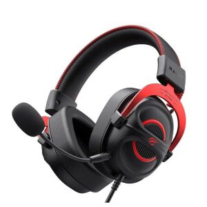 HAVIT GAMENOTE H2002E Pro Gamer fejhallgató, fekete-piros, szögletes nézet - Havit