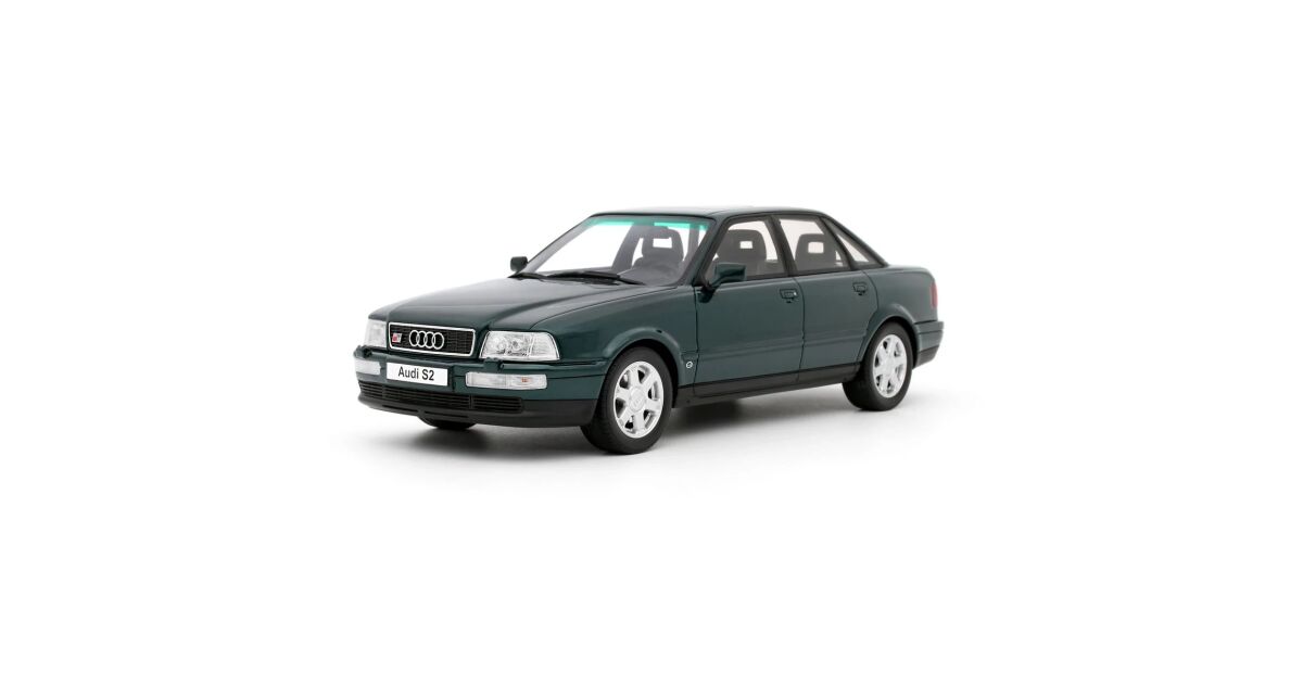 Audi S2 Sedan zöld 1993 modell autó 1:18