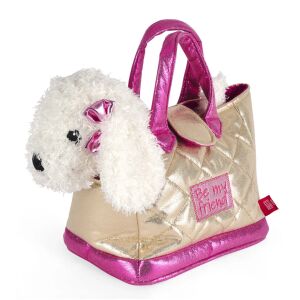 Perletti Didi Puppy Glamour Tasche mit Plüschhund, gold und rosa, 20 cm - Perletti