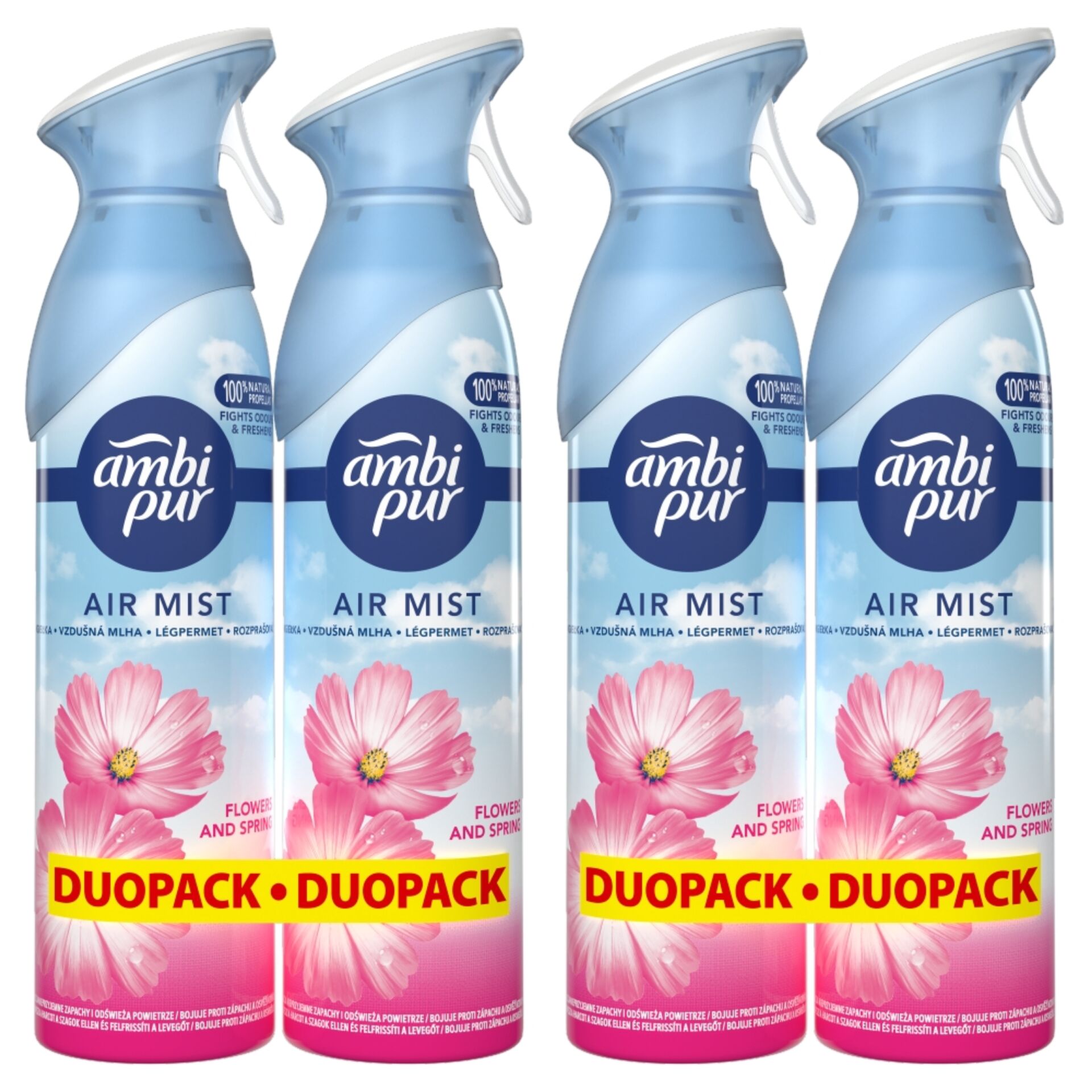 E-shop Ambi Pur Flower &amp;amp; Spring Osviežovač vzduchu v spreji 4x185ml