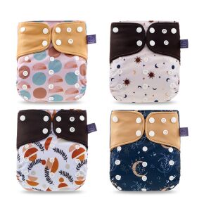 Elinfant mosható pelenka szett, 4 darab, válogatott minták - Mosható pelenka
