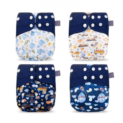 Elinfant 4 darabos mosható pelenka csomag, válogatott mintákkal