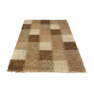 Bakero Shaggy Mali Dori béžový koberec s geometrickým štvorcovým vzorom, 200x300 cm - Bakero