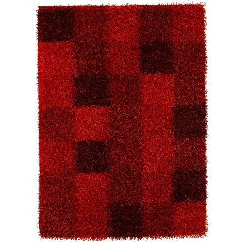 Червен килим Bakero Shaggy Mali Dori 113, 200x300 см, геометричен модел