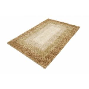 Schräge Ansicht des beigen Teppichs Bakero Shaggy Mali Dori 140x200 - Innenarchitektur