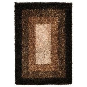 Bakero Shaggy Mali Dori dunkelbrauner Teppich, 140x200 cm, geometrisches Muster - Innenarchitektur