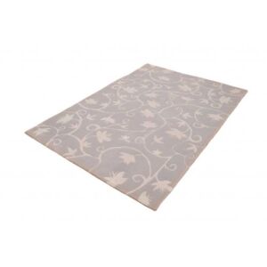Изглед под ъгъл на сребърен флорален килим Bakero Malorca, 140x200 см - Декорация