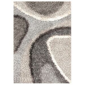 Bakero Shaggy Delphi silberner Teppich mit abstraktem Muster - Innenarchitektur