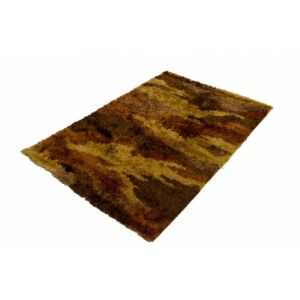 Schräge Ansicht des braunen Teppichs Bakero Shaggy Verona - Innenarchitektur