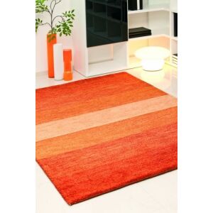 Bakero Baku csíkos terra szőnyeg, 70x140 cm, narancssárga csíkos gyapjú szőnyeg - Bakero
