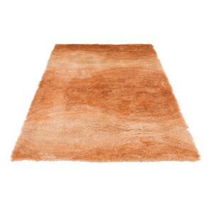 Schräge Ansicht des Bakero Shaggy Oscar 08 Kupferteppichs - Innenarchitektur
