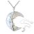 Sebészeti acél félhold nyaklánc kristállyal és lánc részlettel